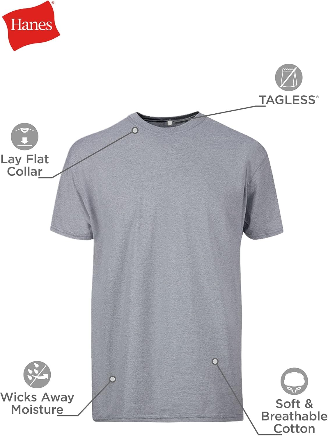 Hanes Packs, Stay-Tucked Soft Cotton, Best Undershirts for Men, White/Black/Asstd Multipacks