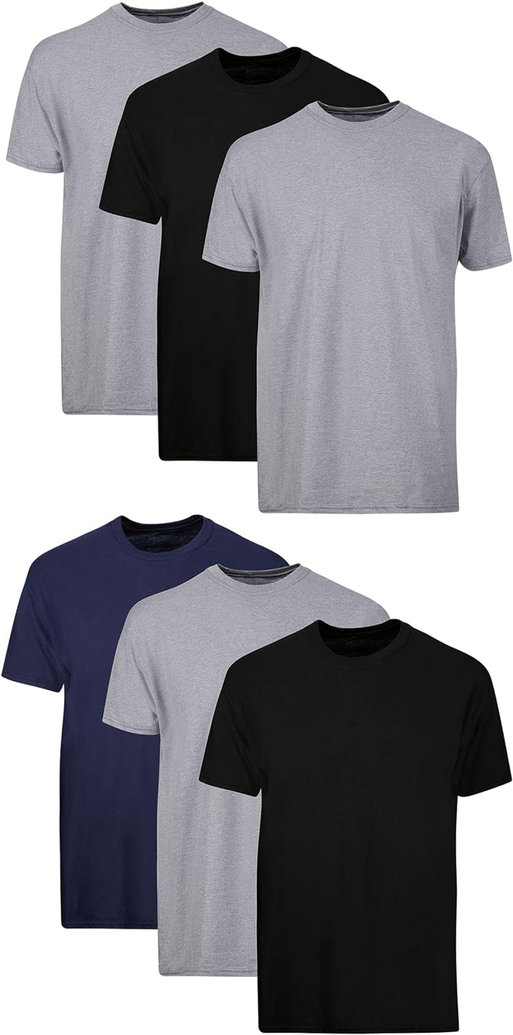 Hanes Packs, Stay-Tucked Soft Cotton, Best Undershirts for Men, White/Black/Asstd Multipacks