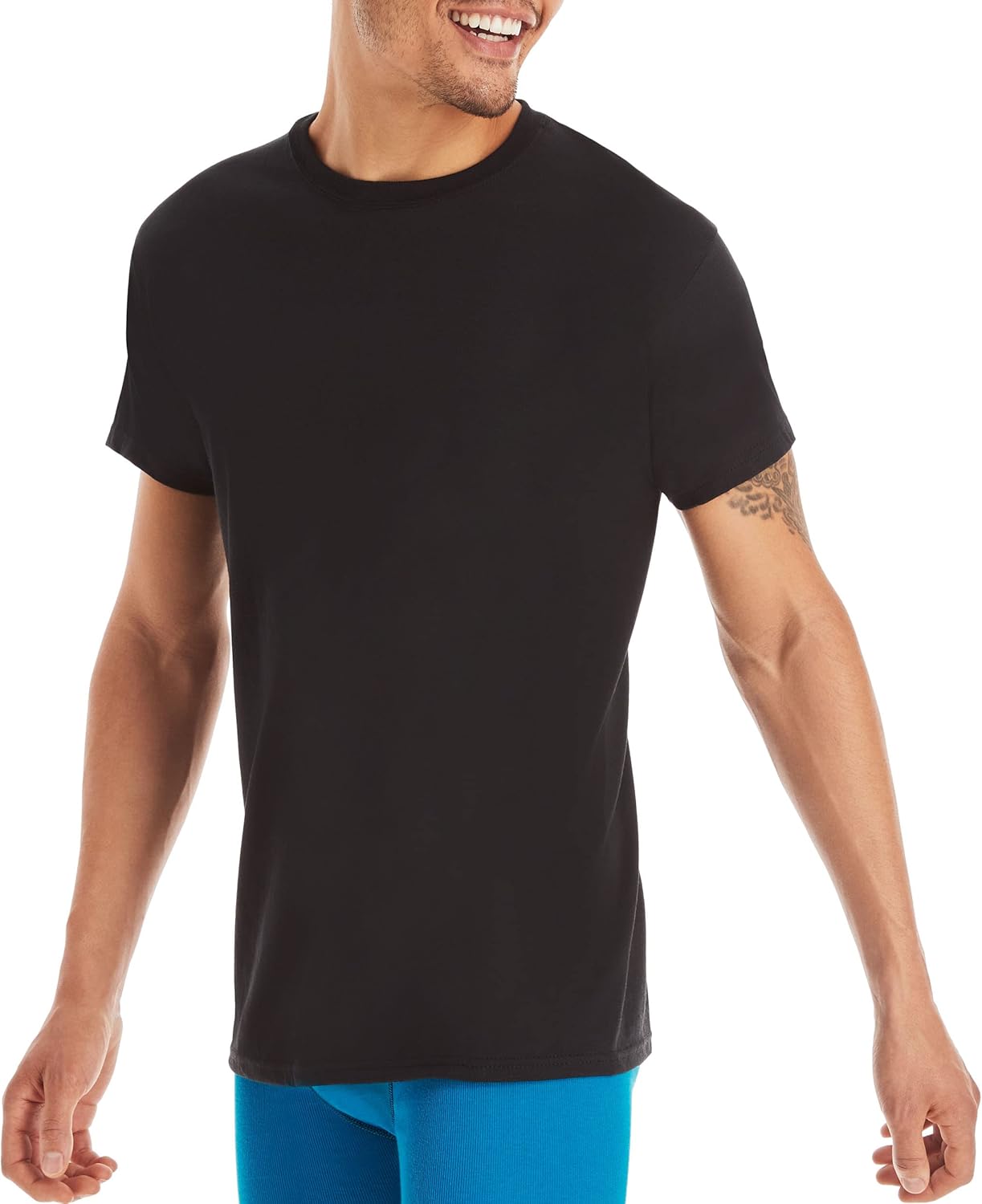 Hanes Packs, Stay-Tucked Soft Cotton, Best Undershirts for Men, White/Black/Asstd Multipacks